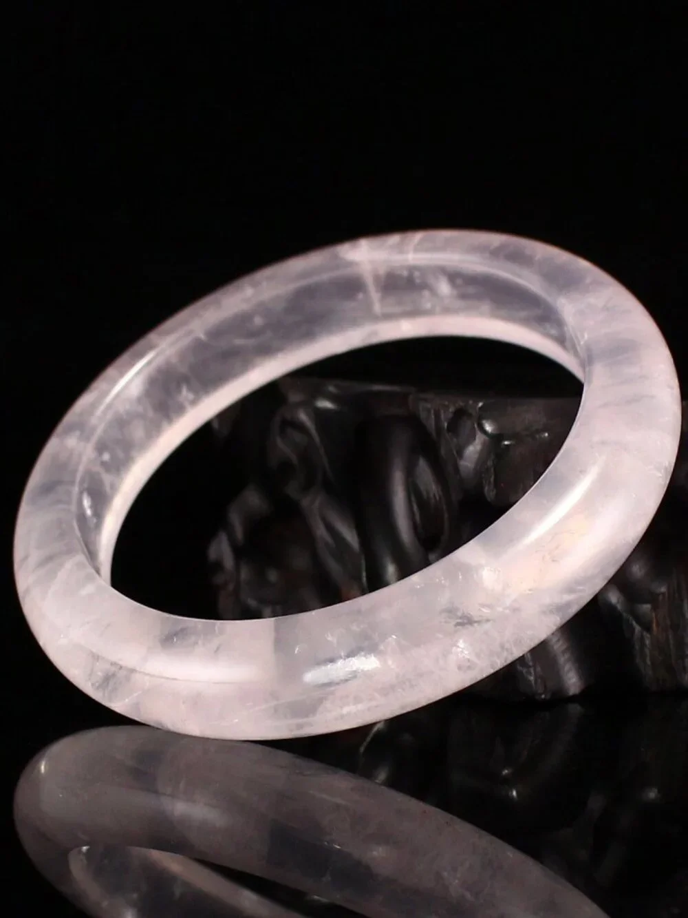Natural Rose Quartz Bangle 42.89g 54mm ID Mozambique Pink Gemstone Crystal Cert